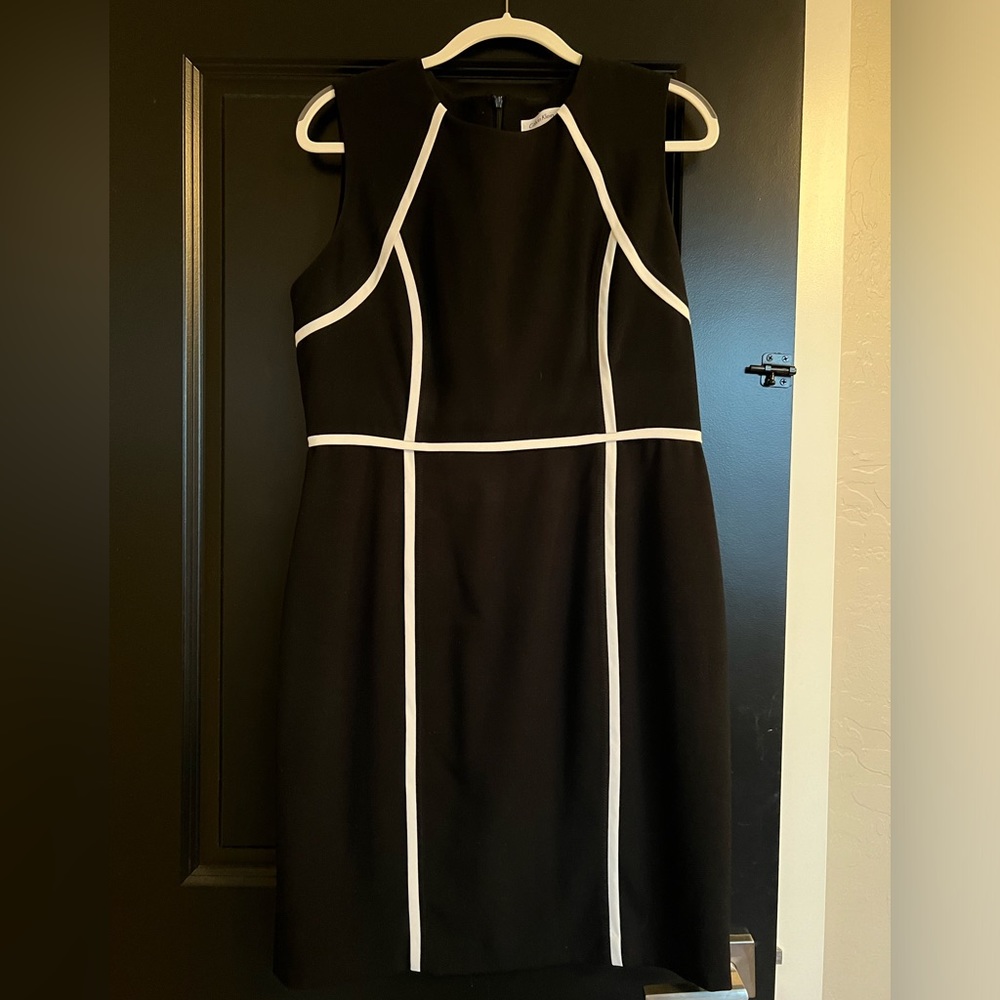Calvin Klein Black Dress with white detail - 12